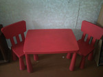 Детский стол и два детских стула IKEA MAMMUT