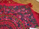 Оригинальный красный новый платок 120 х 120 см с бахромой
