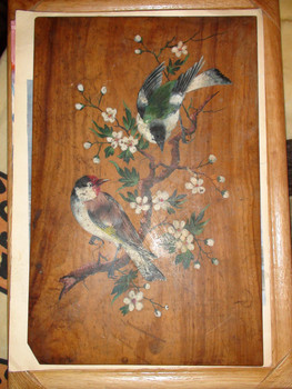19в панно деревянное с птичками
