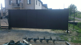 Откатные ворота 4,0*2,0 со встроенной калиткой