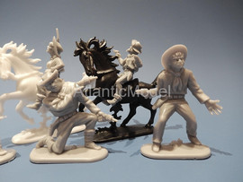 Солдатики 1/32 Hofler Ковбои Серый цвет №2 5 фигуры 5 позы 4