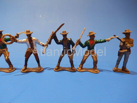 Солдатики 1/32 ??? Ковбои пешие 8 фигур в 4 позах 4