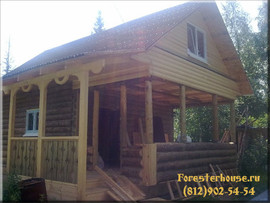 Сруб дома 6х6+вынос