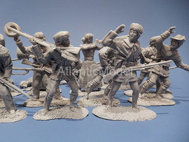 солдатики 1/32 Barzso поселенцы Бунсборо 19 фигур 10