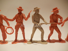 солдатики 150 мм Marx Ковбои два цвета потери 6 фигур 9
