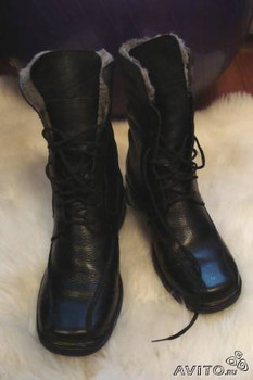 Зимние черные комфотные полусапоги на натуральном меху 5