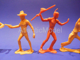 Солдатики 1/32 Baravelli Ковбои и индеец 75 мм