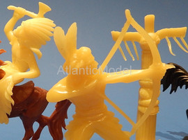 Солдатики 1/32 Hofler Индейцы Желтый цвет №3 4 фигуры 4 позы + т