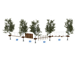 Веревочный парк на деревьях D2-16 10