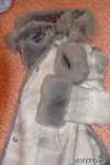 Дубленка серо-голубая (натуральный мех)