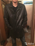 Кожаная черная мужская куртка Marco Polo 50-52 размер