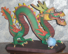 Бумажный 3D "Дракон со снежком" 3