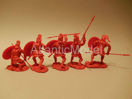 Солдатики 1/32 CONTE Пять спартанцев Красный цвет 10