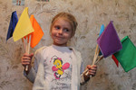 Флажки детские,разноцветные,сигнальные на деревянной палочке