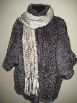 Полушубок норковый новый вязаный рукав 3/4