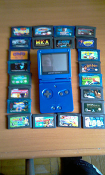 Gameboy синий + 22 кадриджа