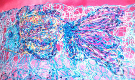 шарф-талисман,знак зодиака-РЫБЫ,ручная работа