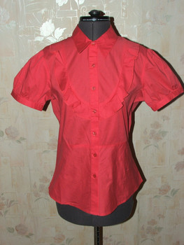 Хлопковая рубашка блуза кофта красная - розовая L