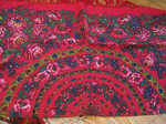Новый яркий платок 120 х 120 см из натуральной ткани с бахромой