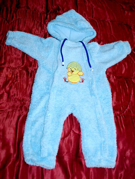 Комбез плюшевый голубой от 3 до9мес! 200 руб!