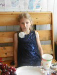 Платье темно синее с блестками на -9 лет
