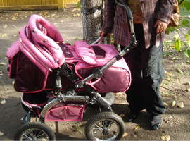 коляска-трансформер Adamex Avalon розовая