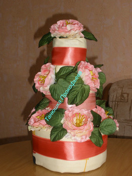 ТОРТЫ ИЗ ПОДГУЗНИКОВ, ПОЛОТЕНЕЦ, ПОСТЕЛЬНОГО БЕЛЬЯ и др. На зака