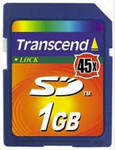 Картa памяти SD Transcend 45x 1 Гб