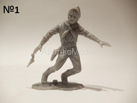 Солдатики 1/32 Hofler №1 Раненый солдат с кольтом серый цвет