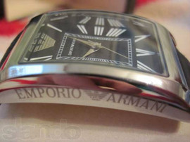 Чёткие часы Armani black мужские новые 5