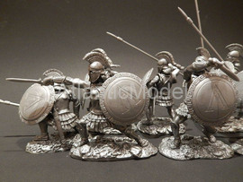 Солдатики 1/32 conte Греки Спарта set 4 Серебряный