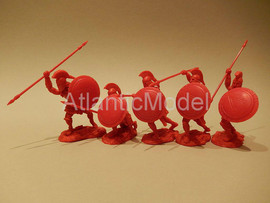 Солдатики 1/32 CONTE Пять спартанцев Красный цвет 6