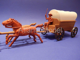 Солдатики 1/32 Leyla Обоз с ковбоями Четверка лош.