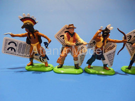 Солдатики 1/32 Britains Пешие индейцы ковбои 1971 3