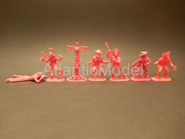 Солдатики 1/32 Hofler Индейцы и ковбои красный цв 2