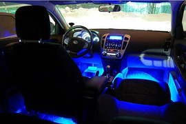 Атмосферная подсветка салона автомобиля (синяя)