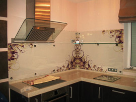 Кухонные фартуки из стекла по вашим размерам, монтаж, доставка