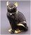 Роскошный кот черный с золотом. Скульптура Ahura. Высота 28 см