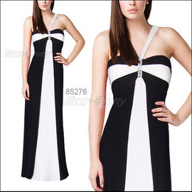 вечернее платье черные и белые полосы L