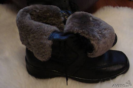 Зимние черные комфотные полусапоги на натуральном меху 4