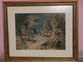 Картина-вышивка гобелен(Зимняя ночь)