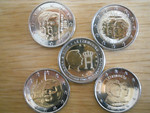 Продаю.Набор юбилейных монет.Евро (5 штук) Люксембург