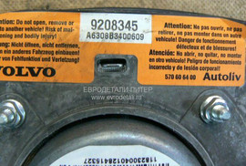 Подушка безопасности AIRBAG водителя 9208345 Volvo S60 3