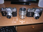 2 фотоаппарата Зенит 3м + объектив (отдельно)