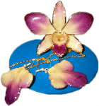 Комплект из натуральной орхидеи в золоте