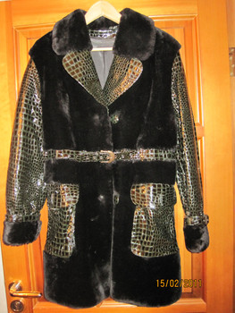 Шуба мутон с кожей