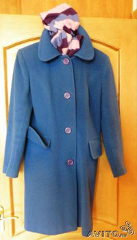 Шерстяное синее пальто "Kronhaus"