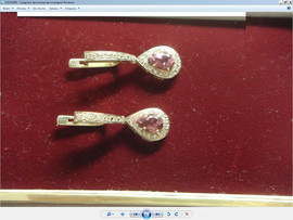 Золотые серьги итальянские 585 пр. с бриллиантами