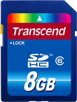 Карта памяти SD HC 8 Гб Transcend Class 6