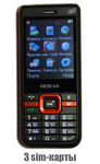 Новый Nokia Xpress Music Black Red (3 актив.сим-карты,полный ком